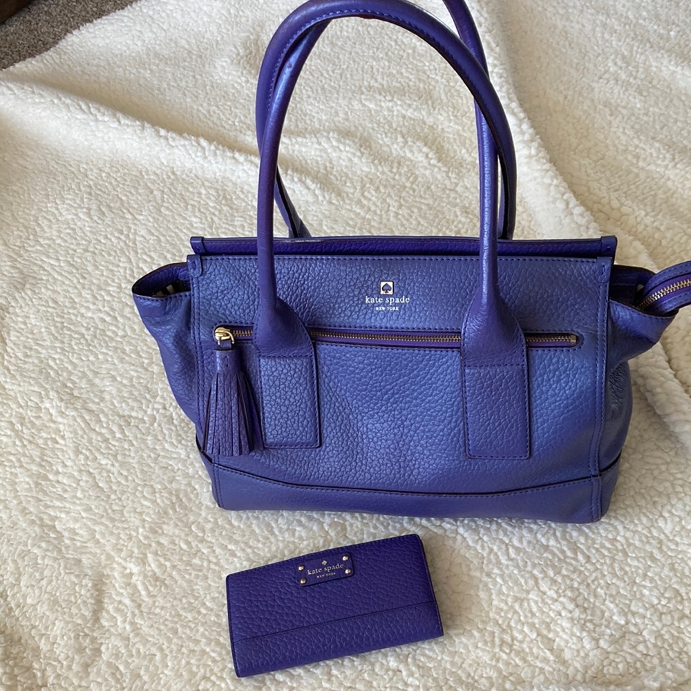 Authentic Kate Spade pebbled leather Bay Street Stacy wallet/matching bag.